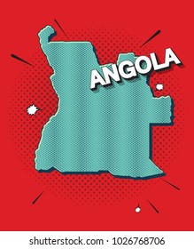 Pop art map of Angola
