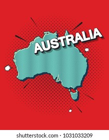 Pop art map of Australia