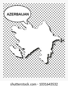 Pop art map of Azerbaijan