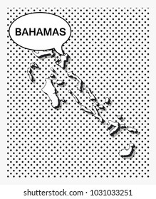 Pop art map of Bahamas