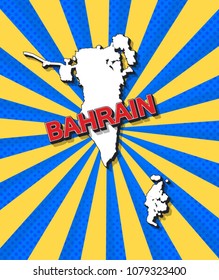 Pop art map of Bahrain