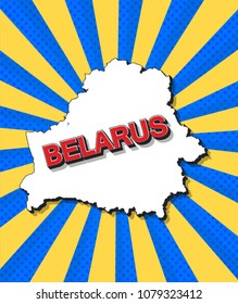 Pop art map of Belarus