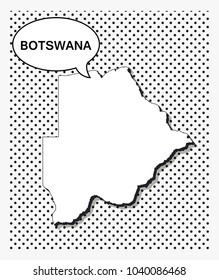 Pop art map of Botswana