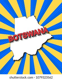 Pop art map of Botswana