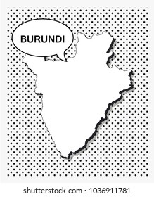 Pop art map of Burundi