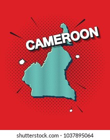 Pop art map of cameroon