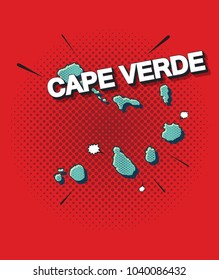 Pop art map of cape verde