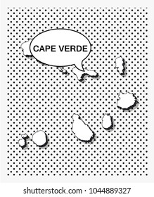 Pop art map of cape verde