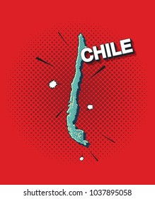 Pop art map of chile