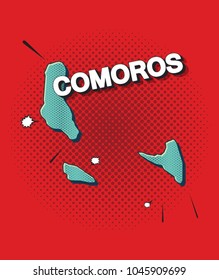 Pop art map of comoros