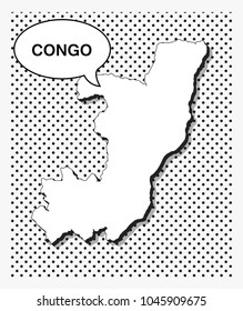 Pop art map of congo