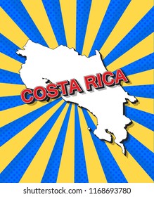 Pop art map of costaRica