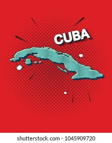 Pop art map of cuba