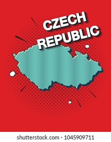 Pop art map of czech Republic