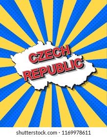 Pop art map of czech Republic