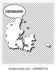 Pop art map of denmark