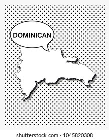 Pop art map of dominican republic