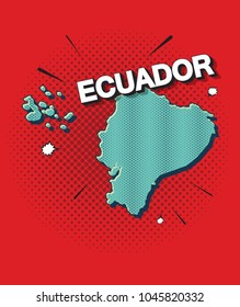 Pop art map of ecuador