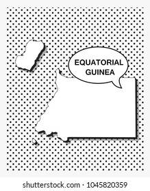 Pop art map of equatorial Guinea