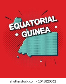 Pop art map of equatorial Guinea