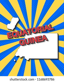 Pop art map of equatorial Guinea