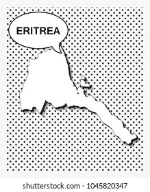 Pop art map of eritrea
