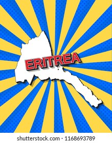 Pop art map of eritrea