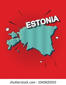 Pop art map of estonia