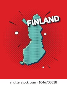 Pop art map of finland