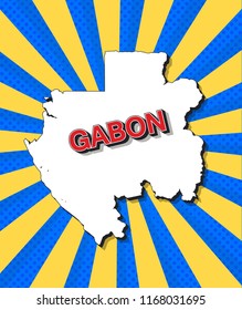 Pop art map of gabon