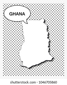 Pop art map of ghana