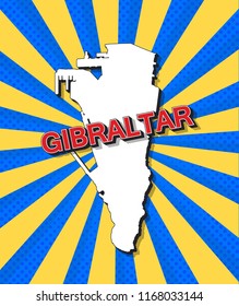 Pop art map of gibraltar