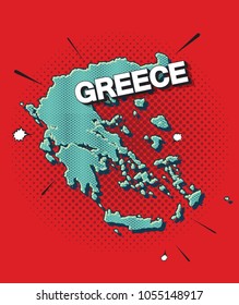 Pop art map of greece
