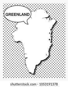 Pop art map of greenland