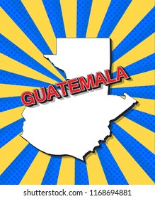 Pop art map of guatemala