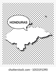 Pop art map of honduras