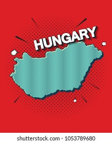 Pop art map of hungary