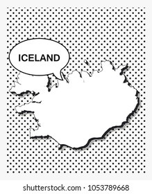 Pop art map of iceland