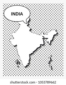 Pop art map of india