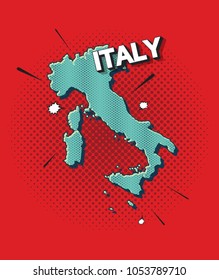 Pop art map of italy