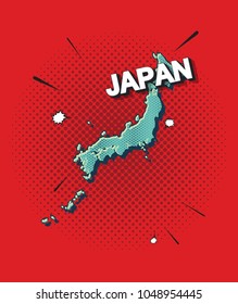 Pop art map of japan