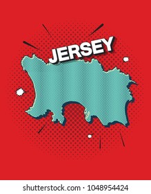 Pop art map of jersey