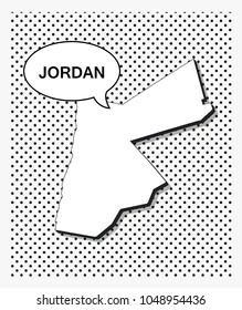 Pop art map of jordan