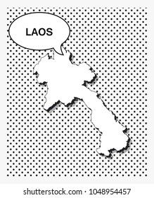 Pop art map of Laos