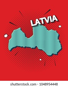 Pop art map of Latvia