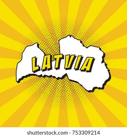 pop art map of latvia