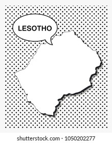Pop art map of lesotho