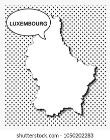 Pop art map of Luxembourg