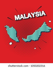 Pop art map of malaysia