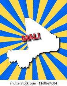 Pop art map of mali